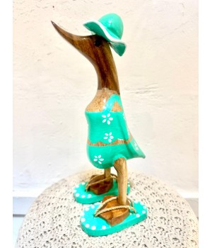 Canard en bois vert lagon