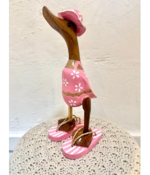 Canard en bois et rose
