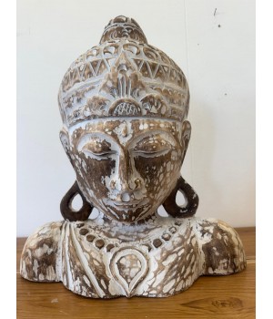 Tête de Buddha en bois...
