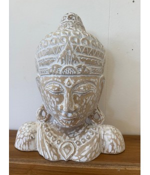 Tête de Buddha en bois...