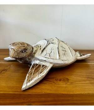 Tortue en bois blanche GM