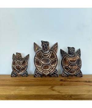 Tortue en bois marron GM